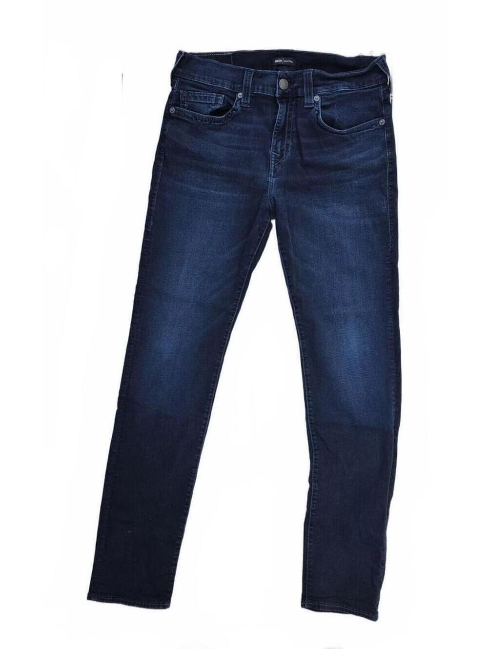 True Religion Jeans, Rocco Relaxed Skinny, Dark Wash, 34 Waist, Good Condition